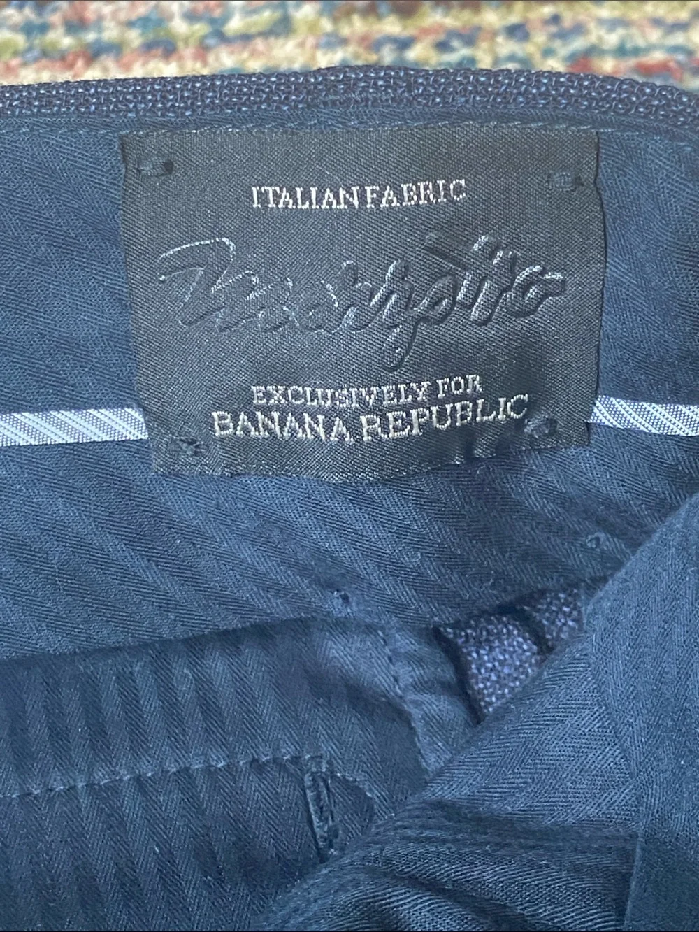 Banana Republic Marzotto Navy Modern Slim Fit Dress Pants in Wool 34x30